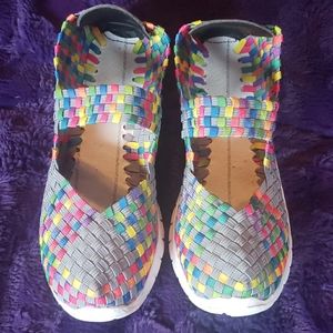 Multi colored slip on shoes
